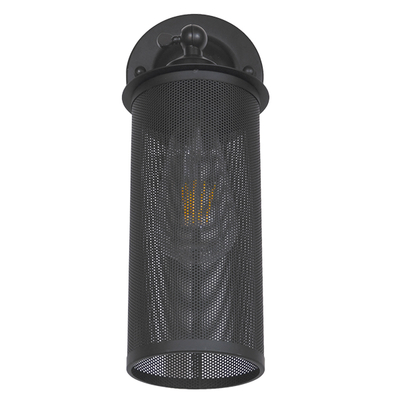 GLOBOSTAR® HOLVIA 01160 Vintage Φωτιστικό Τοίχου - Απλίκα με Ντουί 1 x E27 AC 220-240V IP20 - Μαύρο - Μ16 x Π12 x Υ34cm