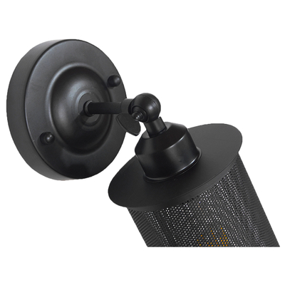 GLOBOSTAR® HOLVIA 01160 Vintage Φωτιστικό Τοίχου - Απλίκα με Ντουί 1 x E27 AC 220-240V IP20 - Μαύρο - Μ16 x Π12 x Υ34cm