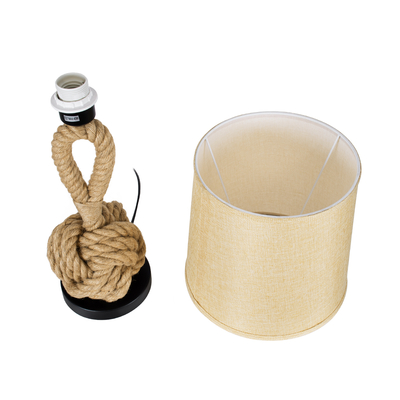 GLOBOSTAR® MONKEYFIST 01162 Vintage Επιτραπέζιο Φωτιστικό Πορτατίφ με Ντουί 1 x E27 AC 220-240V IP20 - Μπεζ - Μ27 x Π27 x Υ58cm