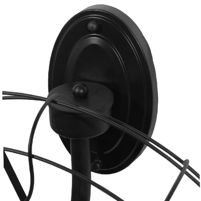 GLOBOSTAR® FAN 01163 Vintage Φωτιστικό Τοίχου - Απλίκα με Ντουί 5 x E27 AC 220-240V IP20 - Μαύρο - Μ22 x Π46 x Υ46cm