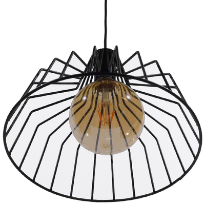 GLOBOSTAR® TERE 01165 Vintage Κρεμαστό Φωτιστικό Οροφής με Ντουί 1 x E27 AC 220-240V IP20 - Μαύρο - Μ30 x Π30 x Υ25cm