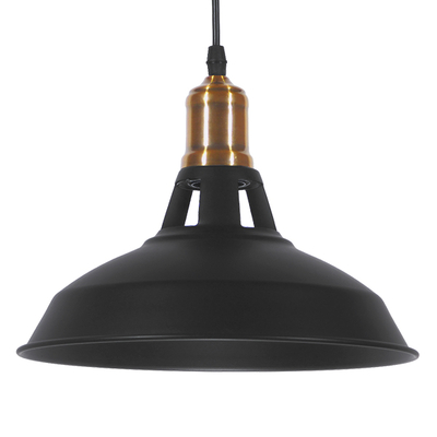 GLOBOSTAR® ANER 01073 Vintage Κρεμαστό Φωτιστικό Οροφής με Ντουί 1 x E27 AC 220-240V IP20 - Μαύρο & Χρυσό - Μ27.5 x Π27.5 x Υ19cm