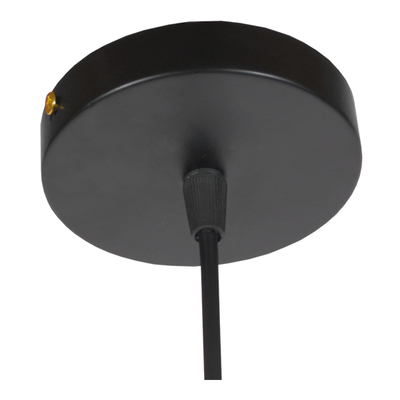 GLOBOSTAR® ANDY 01000 Μοντέρνο Κρεμαστό Φωτιστικό Οροφής με Ντουί 1 x E27 AC 220-240V IP20 - Μαύρο & Χρυσό - Μ35 x Π35 x Υ28cm