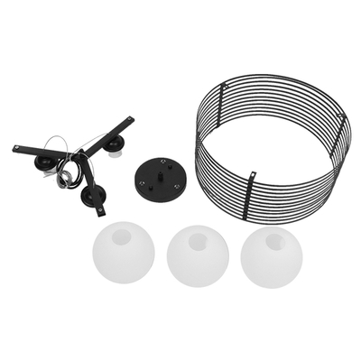 GLOBOSTAR® KEVIA 01150 Μοντέρνο Κρεμαστό Φωτιστικό Οροφής με Ντουί 3 x E27 AC 220-240V IP20 - Μαύρο & Λευκό - Μ40 x Π40 x Υ17.5cm