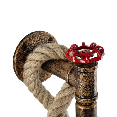 GLOBOSTAR® TROUVER 01183 Vintage Φωτιστικό Τοίχου - Απλίκα με Ντουί 1 x E27 AC 220-240V IP20 - Χάλκινο & Μπεζ - Μ14 x Π16 x Υ50cm