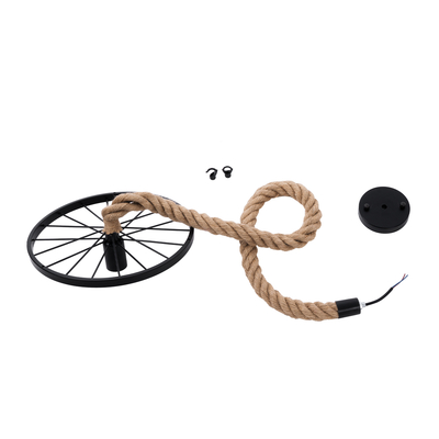 GLOBOSTAR® VELO 01185 Vintage Κρεμαστό Φωτιστικό Οροφής με Ντουί 1 x E27 AC 220-240V IP20 - Μαύρο & Μπεζ - Μ30 x Π30 x Υ12cm