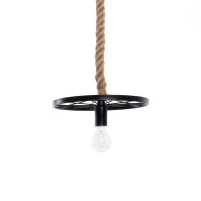 GLOBOSTAR® VELO 01185 Vintage Κρεμαστό Φωτιστικό Οροφής με Ντουί 1 x E27 AC 220-240V IP20 - Μαύρο & Μπεζ - Μ30 x Π30 x Υ12cm