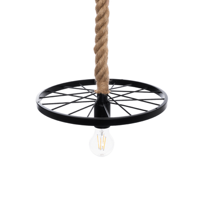 GLOBOSTAR® VELO 01185 Vintage Κρεμαστό Φωτιστικό Οροφής με Ντουί 1 x E27 AC 220-240V IP20 - Μαύρο & Μπεζ - Μ30 x Π30 x Υ12cm