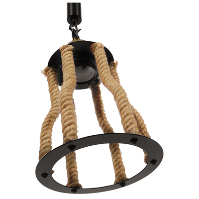 GLOBOSTAR® LANTERN 01186 Vintage Κρεμαστό Φωτιστικό Οροφής με Ντουί 1 x E27 AC 220-240V IP20 - Μπεζ & Μαύρο - Μ15 x Π15 x Υ24cm