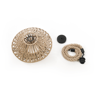 GLOBOSTAR® DOGMA 01187 Boho Κρεμαστό Φωτιστικό Οροφής με Ντουί 1 x E27 AC 220-240V IP20 - Μπεζ - Μ40 x Π40 x Υ20cm