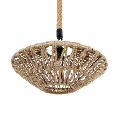 GLOBOSTAR® DOGMA 01187 Boho Κρεμαστό Φωτιστικό Οροφής με Ντουί 1 x E27 AC 220-240V IP20 - Μπεζ - Μ40 x Π40 x Υ20cm