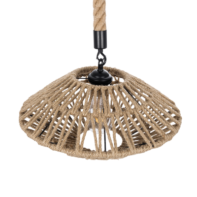 GLOBOSTAR® DOGMA 01187 Boho Κρεμαστό Φωτιστικό Οροφής με Ντουί 1 x E27 AC 220-240V IP20 - Μπεζ - Μ40 x Π40 x Υ20cm