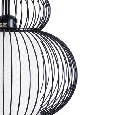 GLOBOSTAR® LILY 01199 Μοντέρνο Κρεμαστό Φωτιστικό Οροφής με Ντουί 1 x E27 AC 220-240V IP20 - Μαύρο & Λευκό - Μ31 x Π31 x Υ42cm