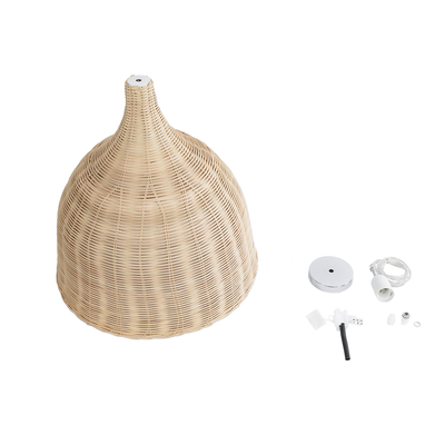 GLOBOSTAR® BAHAMAS 01203 Boho Κρεμαστό Φωτιστικό Οροφής με Ντουί 1 x E27 AC 220-240V IP20 - Μπεζ - Μ45 x Π45 x Υ47cm