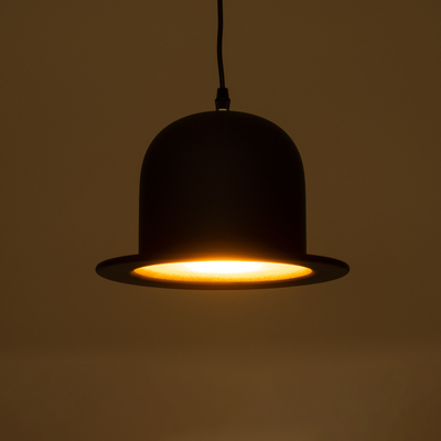 GLOBOSTAR® CHARLO 01214 Vintage Κρεμαστό Φωτιστικό Οροφής με Ντουί 1 x E27 AC 220-240V IP20 - Μαύρο & Χρυσό - Μ26 x Π26 x Υ16cm