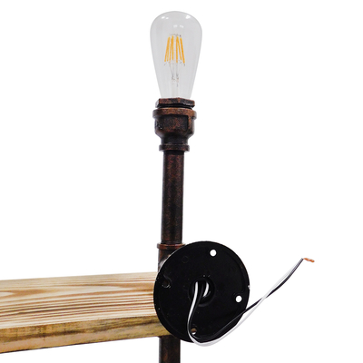 GLOBOSTAR® ENIMAS 01217 Vintage Φωτιστικό Τοίχου - Απλίκα με Ντουί 2 x E27 AC 220-240V IP20 - Χάλκινο & Καφέ - Μ65 x Π23 x Υ76cm