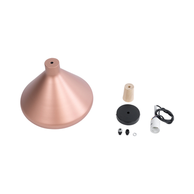 GLOBOSTAR® FERCLA 01224 Μοντέρνο Κρεμαστό Φωτιστικό Οροφής με Ντουί 1 x E27 AC 220-240V IP20 - Χάλκινο & Λευκό - Μ27 x Π27 x Υ25cm