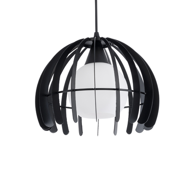 GLOBOSTAR® INGLEY 01226 Μοντέρνο Κρεμαστό Φωτιστικό Οροφής με Ντουί 1 x E27 AC 220-240V IP20 - Μαύρο & Λευκό - Μ26 x Π26 x Υ21cm