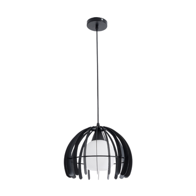 GLOBOSTAR® INGLEY 01226 Μοντέρνο Κρεμαστό Φωτιστικό Οροφής με Ντουί 1 x E27 AC 220-240V IP20 - Μαύρο & Λευκό - Μ26 x Π26 x Υ21cm