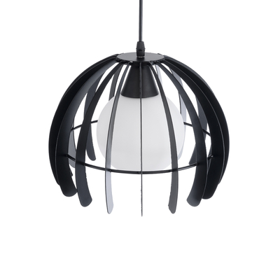 GLOBOSTAR® INGLEY 01226 Μοντέρνο Κρεμαστό Φωτιστικό Οροφής με Ντουί 1 x E27 AC 220-240V IP20 - Μαύρο & Λευκό - Μ26 x Π26 x Υ21cm