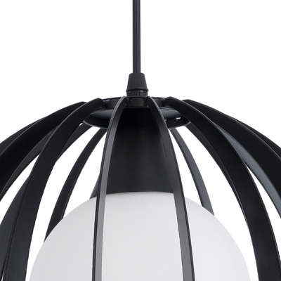 GLOBOSTAR® INGLEY 01226 Μοντέρνο Κρεμαστό Φωτιστικό Οροφής με Ντουί 1 x E27 AC 220-240V IP20 - Μαύρο & Λευκό - Μ26 x Π26 x Υ21cm