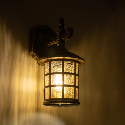 GLOBOSTAR® PHAROS 01228 Vintage Φωτιστικό Τοίχου - Απλίκα με Ντουί 1 x E27 AC 220-240V IP20 - Μπρούτζινο Εφέ Σκουριάς - Μ17 x Π19 x Υ29cm