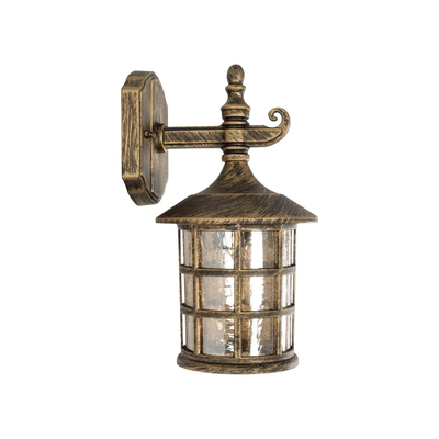 GLOBOSTAR® PHAROS 01228 Vintage Φωτιστικό Τοίχου - Απλίκα με Ντουί 1 x E27 AC 220-240V IP20 - Μπρούτζινο Εφέ Σκουριάς - Μ17 x Π19 x Υ29cm