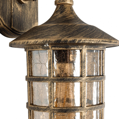 GLOBOSTAR® PHAROS 01228 Vintage Φωτιστικό Τοίχου - Απλίκα με Ντουί 1 x E27 AC 220-240V IP20 - Μπρούτζινο Εφέ Σκουριάς - Μ17 x Π19 x Υ29cm