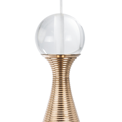 GLOBOSTAR® JADORE 01232 Μοντέρνο Κρεμαστό Φωτιστικό Οροφής LED 5W 400lm 120° AC 220-240V IP20 Θερμό Λευκό 3000K - Lumileds SMD Chip - Χρυσό & Διάφανο - Μ8 x Π8 x Υ26cm - 2 Χρόνια Εγγύηση