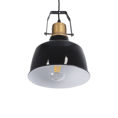 GLOBOSTAR® DEVOTA 01235 Vintage Κρεμαστό Φωτιστικό Οροφής με Ντουί 1 x E27 AC 220-240V IP20 - Μαύρο & Χρυσό - Μ22 x Π22 x Υ30cm