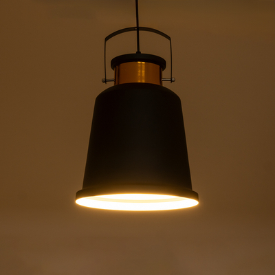 GLOBOSTAR® NUNZIATA 01236 Vintage Κρεμαστό Φωτιστικό Οροφής με Ντουί 1 x E27 AC 220-240V IP20 - Μαύρο & Χρυσό - Μ26 x Π26 x Υ40cm