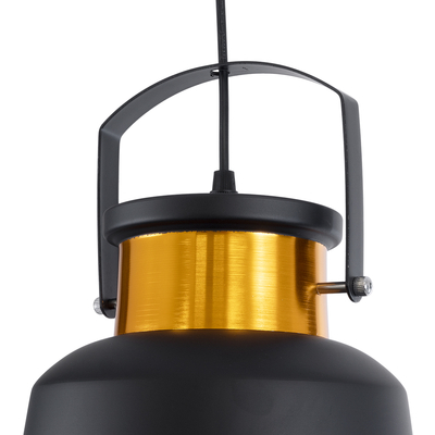 GLOBOSTAR® NUNZIATA 01236 Vintage Κρεμαστό Φωτιστικό Οροφής με Ντουί 1 x E27 AC 220-240V IP20 - Μαύρο & Χρυσό - Μ26 x Π26 x Υ40cm