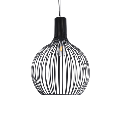 GLOBOSTAR® SCANDI 01266 Μοντέρνο Κρεμαστό Φωτιστικό Οροφής με Ντουί 1 x E27 AC 220-240V IP20 - Μαύρο - Μ38 x Π38 x Υ50cm