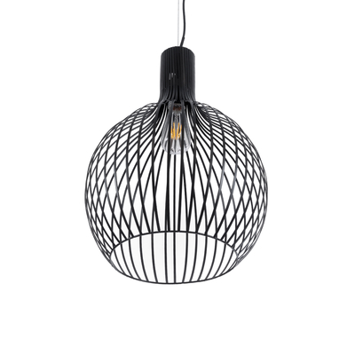 GLOBOSTAR® SCANDI 01266 Μοντέρνο Κρεμαστό Φωτιστικό Οροφής με Ντουί 1 x E27 AC 220-240V IP20 - Μαύρο - Μ38 x Π38 x Υ50cm