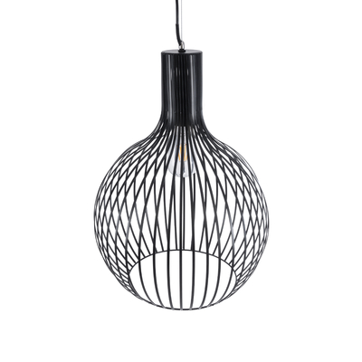 GLOBOSTAR® SCANDI 01266 Μοντέρνο Κρεμαστό Φωτιστικό Οροφής με Ντουί 1 x E27 AC 220-240V IP20 - Μαύρο - Μ38 x Π38 x Υ50cm