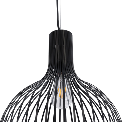 GLOBOSTAR® SCANDI 01266 Μοντέρνο Κρεμαστό Φωτιστικό Οροφής με Ντουί 1 x E27 AC 220-240V IP20 - Μαύρο - Μ38 x Π38 x Υ50cm