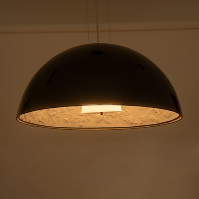 GLOBOSTAR® SERENIA 01270 Μοντέρνο Κρεμαστό Φωτιστικό Οροφής με Ντουί 1 x E27 AC 220-240V IP20 - Μαύρο & Λευκό - Μ60 x Π60 x Υ30cm