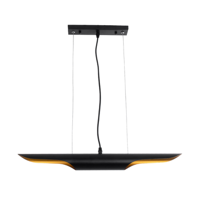 GLOBOSTAR® ESTERINA 01304 Μοντέρνο Κρεμαστό Φωτιστικό Οροφής με Ντουί 2 x E27 AC 220-240V IP20 - Μαύρο & Χρυσό - Μ60 x Π6 x Υ6cm