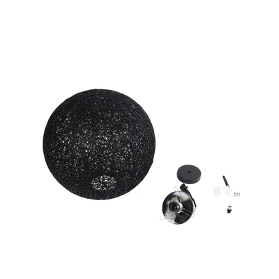 GLOBOSTAR® OCEANA 01360 Boho Κρεμαστό Φωτιστικό Οροφής με Ντουί 1 x E27 AC 220-240V IP20 - Μαύρο - Μ40 x Π40 x Υ40cm