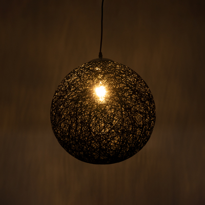 GLOBOSTAR® OCEANA 01360 Boho Κρεμαστό Φωτιστικό Οροφής με Ντουί 1 x E27 AC 220-240V IP20 - Μαύρο - Μ40 x Π40 x Υ40cm