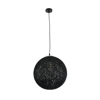 GLOBOSTAR® OCEANA 01360 Boho Κρεμαστό Φωτιστικό Οροφής με Ντουί 1 x E27 AC 220-240V IP20 - Μαύρο - Μ40 x Π40 x Υ40cm