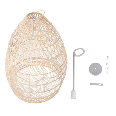 GLOBOSTAR® MALIBU 01811 Boho Κρεμαστό Φωτιστικό Οροφής με Ντουί 1 x E27 AC 220-240V IP20 - Μπεζ - Μ76 x Π76 x Υ100cm