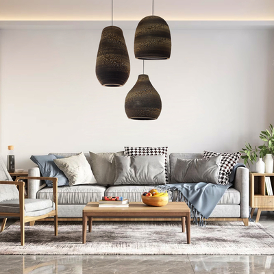 GLOBOSTAR® SANTORINI 01292 Boho Κρεμαστό Φωτιστικό Οροφής με Ντουί 1 x E27 AC 220-240V IP20 - Καφέ - Μ30 x Π30 x Y30cm