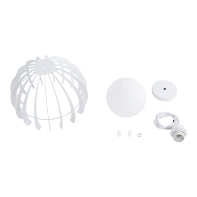 GLOBOSTAR® INGLEY 01225 Μοντέρνο Κρεμαστό Φωτιστικό Οροφής με Ντουί 1 x E27 AC 220-240V IP20 - Λευκό - Μ26 x Π26 x Υ21cm