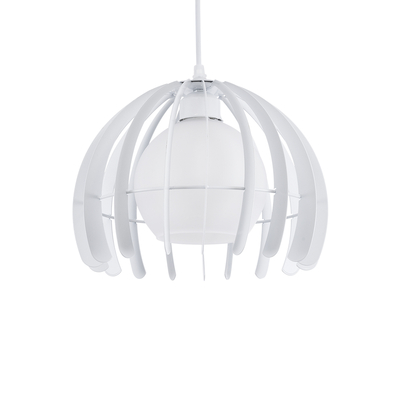 GLOBOSTAR® INGLEY 01225 Μοντέρνο Κρεμαστό Φωτιστικό Οροφής με Ντουί 1 x E27 AC 220-240V IP20 - Λευκό - Μ26 x Π26 x Υ21cm