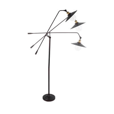 GLOBOSTAR® SILENE 01243 Vintage Επιδαπέδιο Φωτιστικό με Ντουί 1 x E27 AC 220-240V IP20 - Μαύρο & Χρυσό - Μ30 x Π30 x Υ194cm