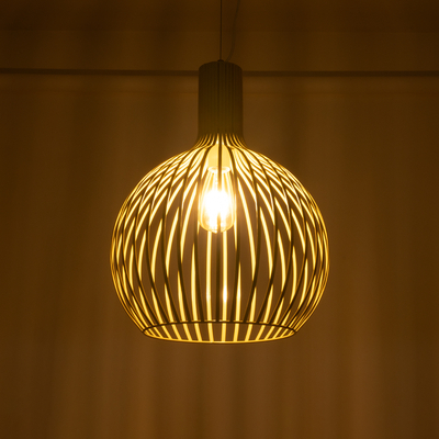 GLOBOSTAR® SCANDI 01267 Vintage Κρεμαστό Φωτιστικό Οροφής με Ντουί 1 x E27 AC 220-240V IP20 - Μπεζ - Μ38 x Π38 x Y50cm