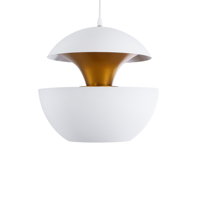 GLOBOSTAR® SEVILLE 01268 Μοντέρνο Κρεμαστό Φωτιστικό Οροφής με Ντουί 1 x E27 AC 220-240V IP20 - Λευκό & Χρυσό - Μ35 x Π35 x Υ35cm