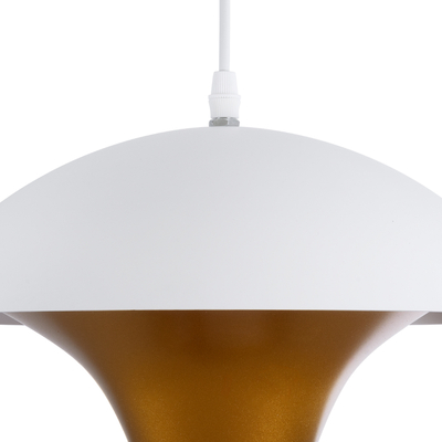 GLOBOSTAR® SEVILLE 01268 Μοντέρνο Κρεμαστό Φωτιστικό Οροφής με Ντουί 1 x E27 AC 220-240V IP20 - Λευκό & Χρυσό - Μ35 x Π35 x Υ35cm