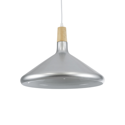 GLOBOSTAR® FELICITA 01276 Μοντέρνο Κρεμαστό Φωτιστικό Οροφής με Ντουί 1 x E27 AC 220-240V IP20 - Ασημί & Μπεζ - Μ40 x Π40 x Y30cm